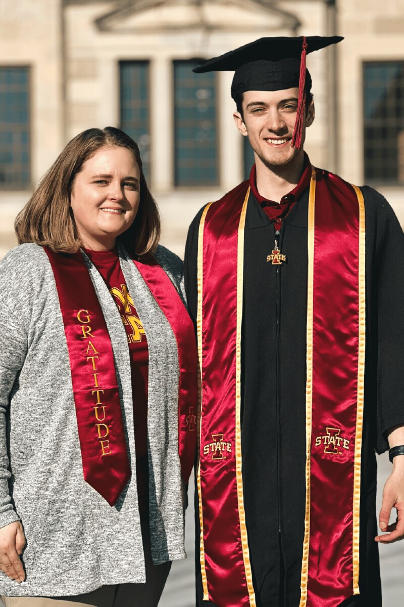 Cardinal & Gold I-State Graduation Stole